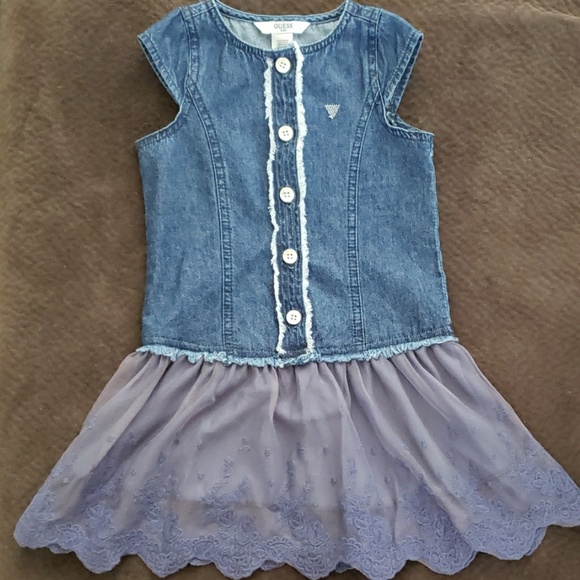 NWOT Guess Kids Denim Dress - Picture 1 of 4